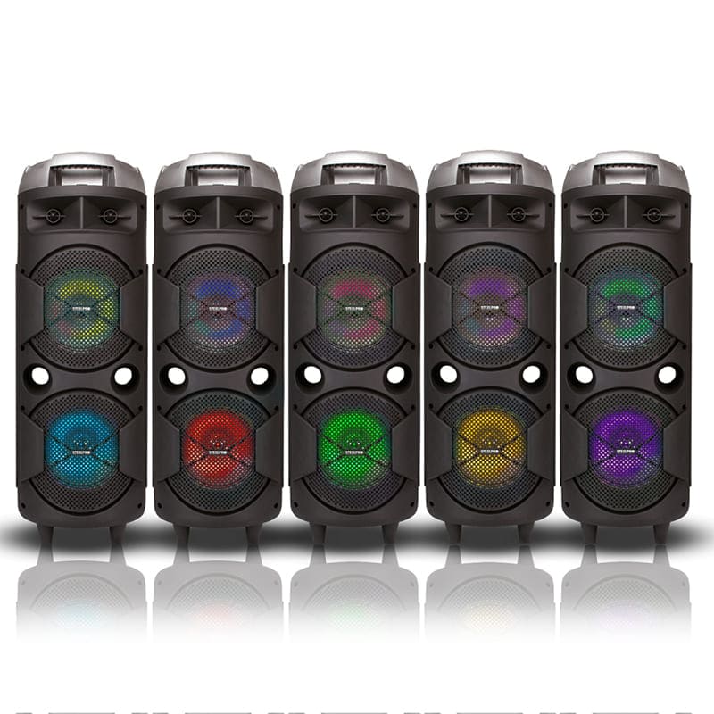 Bocina Portable Cuadrafonica Sonido 360 Grados Con 4 Woofers 8 , Microfono Incluido -Bazzoka - Steelpro