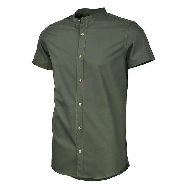  Camiseta básica de manga corta para hombre, cuello alto,  casual, ajustada, color sólido, Verde militar : Ropa, Zapatos y Joyería