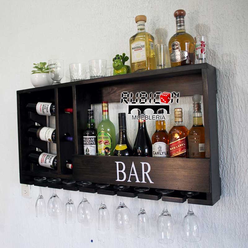 CAVA CANTINA FLOTANTE PORTA BOTELLAS DE MADERA MINI BAR 100 CM