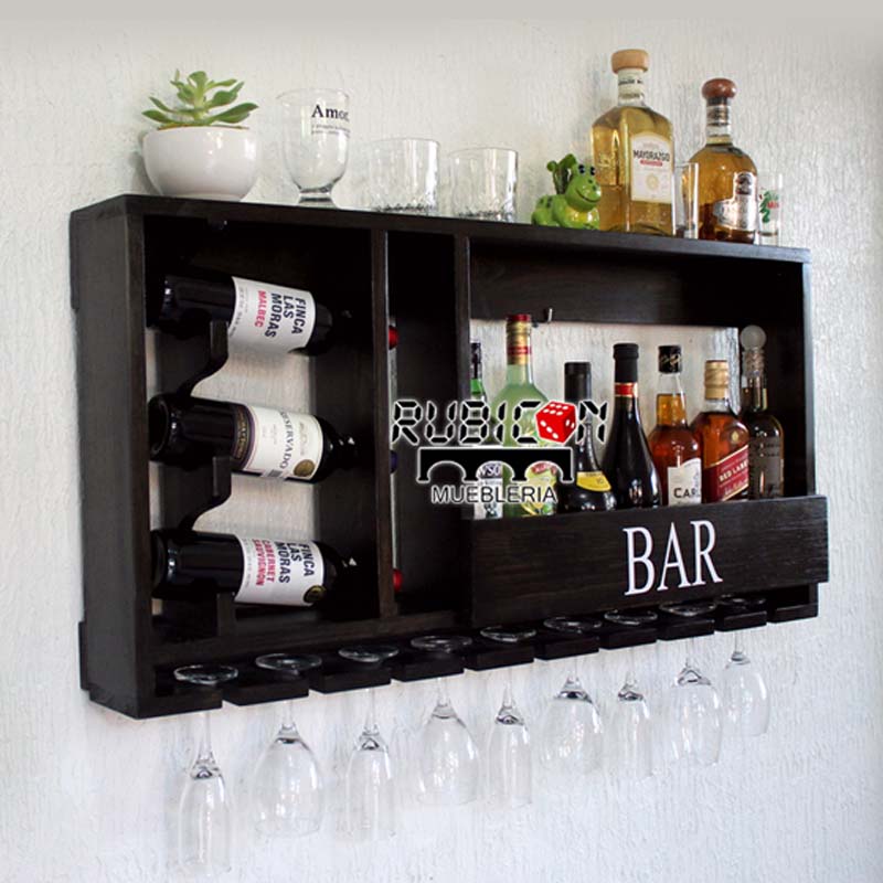CAVA CANTINA FLOTANTE PORTA BOTELLAS DE MADERA MINI BAR 100 CM