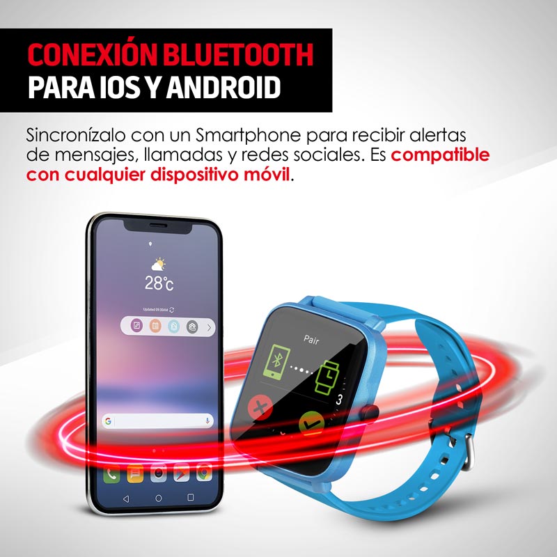 Smartwatch Reloj Inteligente Funciones de Salud Mod. W95 Redlemon