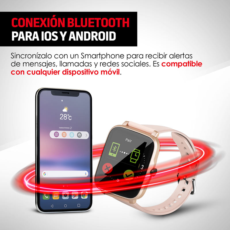 Smartwatch Reloj Inteligente Funciones de Salud Mod. W95 Redlemon