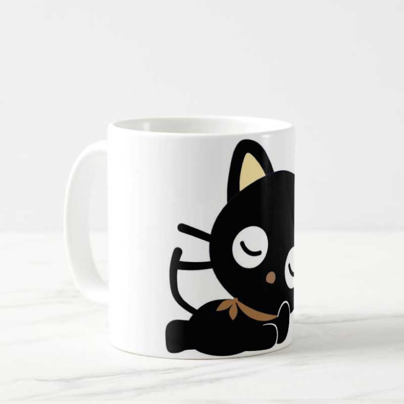 CHOCOCAT DURMIENDO, TAZA DE CERAMICA 11OZ. Y PORTAVASOS