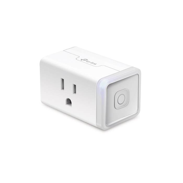 Mini tomacorriente inteligente Wi-Fi, 100 - 120V~, 50/60Hz, 15.0A, compatible con Amazon Alexa y Google Assistant, color blanco.