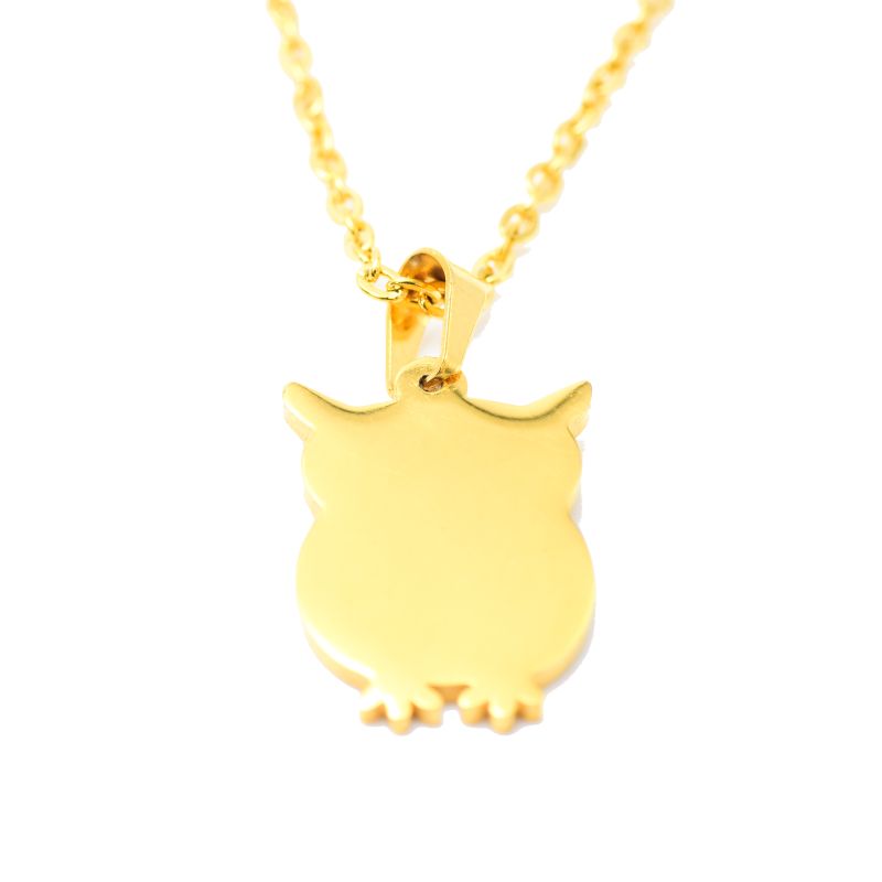 Joya Kit Dije Cadena Aretes Sombra Buho Dorado Acero