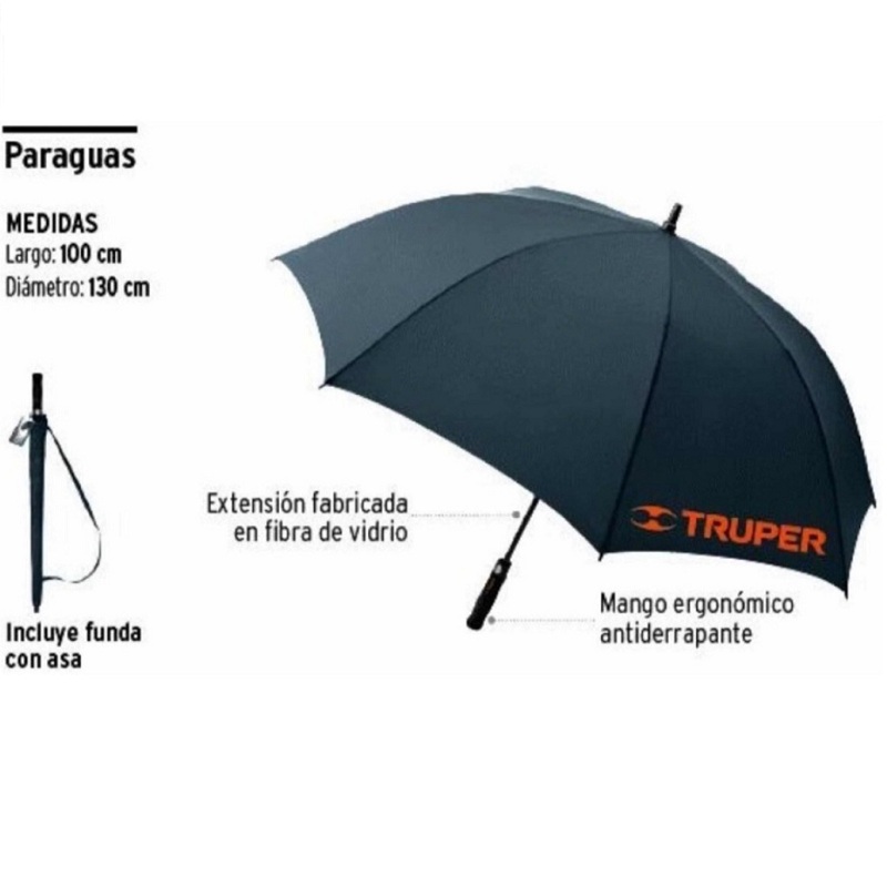Sombrilla Paraguas grande De 130 Cm Truper
