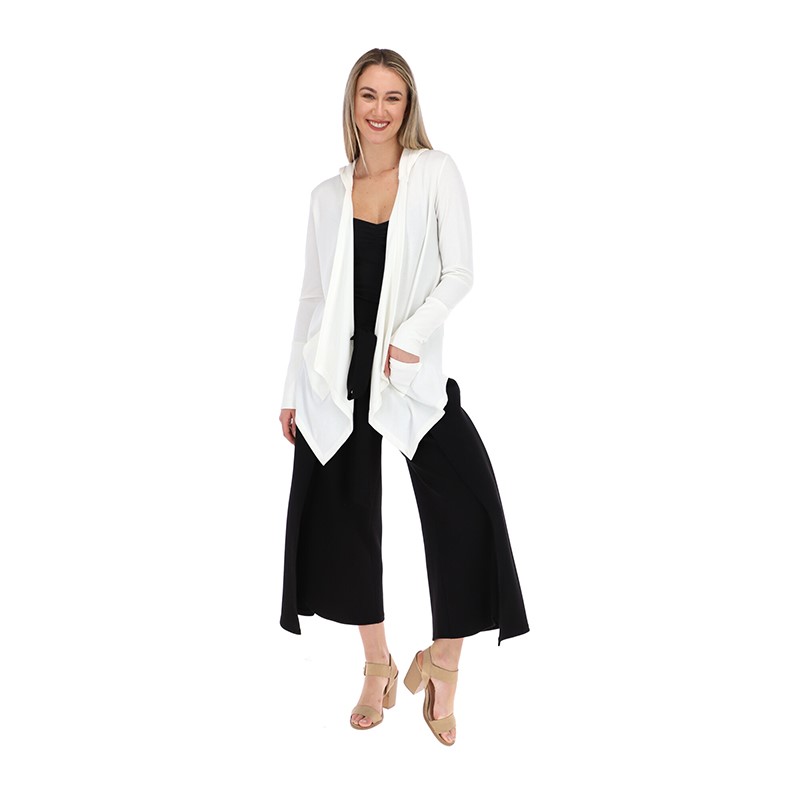 Sobre todo Para Mujer Con Capucha y Delanteros Asimétricos Bolsas Cuadradas Al Frente T92050