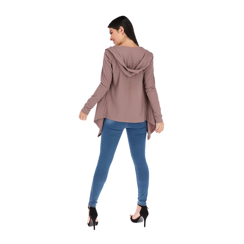 Sobre todo Para Mujer Con Capucha y Delanteros Asimétricos Bolsas Cuadradas Al Frente T92050