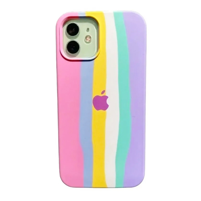 Funda Case Silicón Arcoíris Pastel para iPhone 11