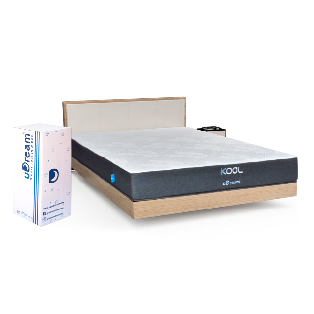 Colchón en caja uDream Modelo Kool con Memory Foam Queen Size.