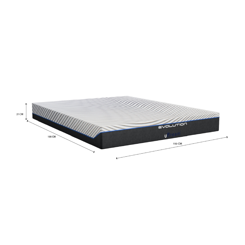 Colchón en caja uDream Modelo Evolution con Memory Foam Queen Size.
