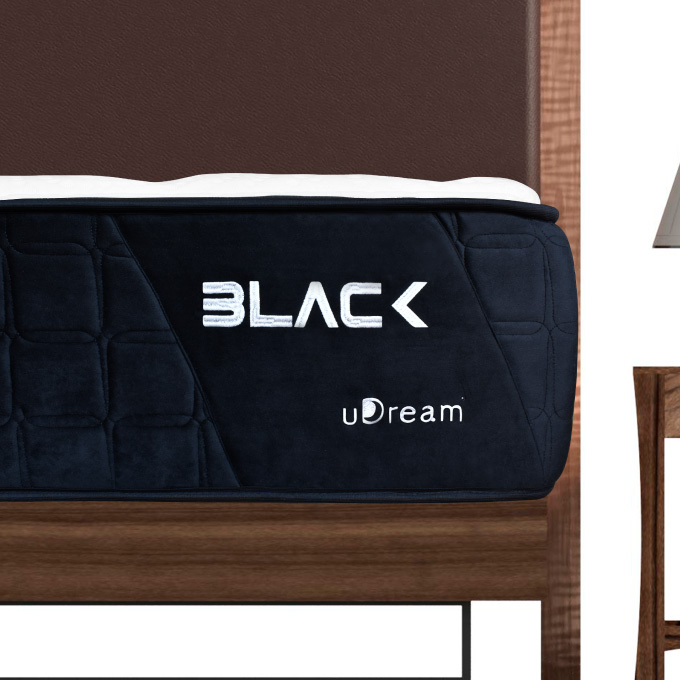 Colchón en caja uDream Modelo Premium Black con Memory Foam Queen Size.