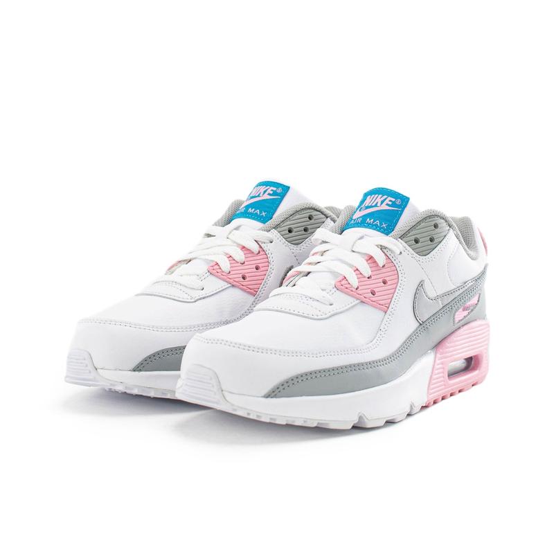 TENIS NIKE AIR MAX 90 GS BLANCO CON ROSA Y GRIS (CD6867-004)