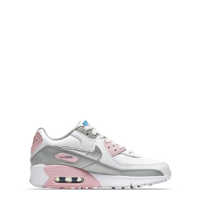 TENIS NIKE AIR MAX 90 GS BLANCO CON ROSA Y GRIS (CD6867-004)