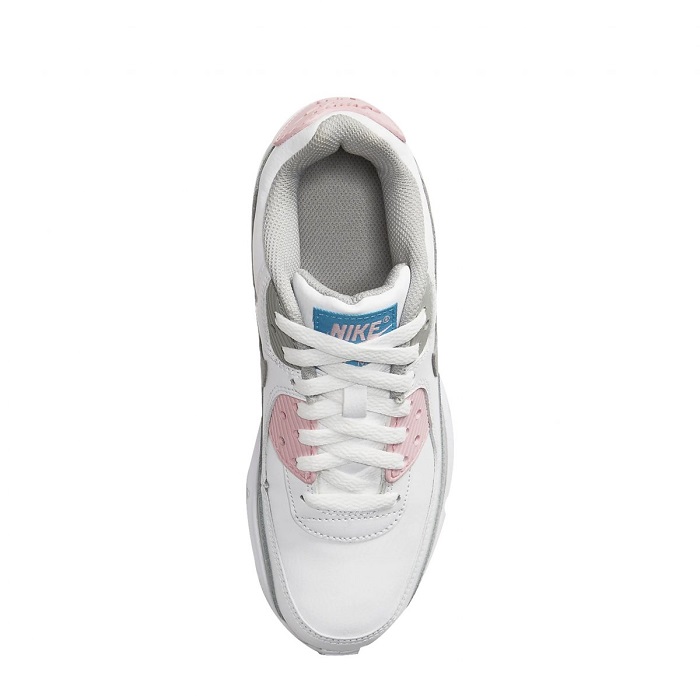 TENIS NIKE AIR MAX 90 GS BLANCO CON ROSA Y GRIS (CD6867-004)
