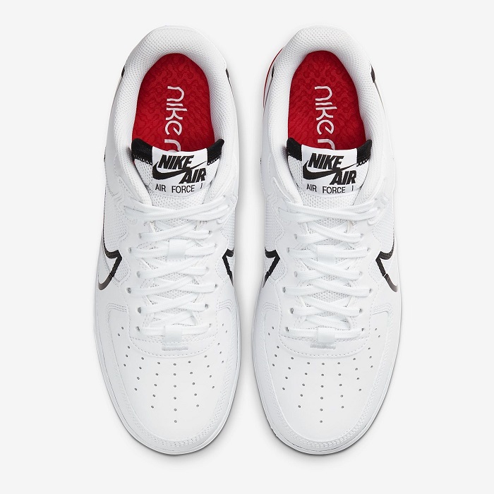 TENIS NIKE AIR FORCE 1 BLANCO CON AZUL Y ROJO (CD6960-100)