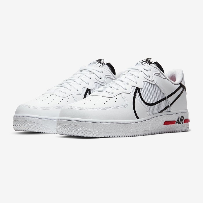 TENIS NIKE AIR FORCE 1 BLANCO CON AZUL Y ROJO (CD6960-100)