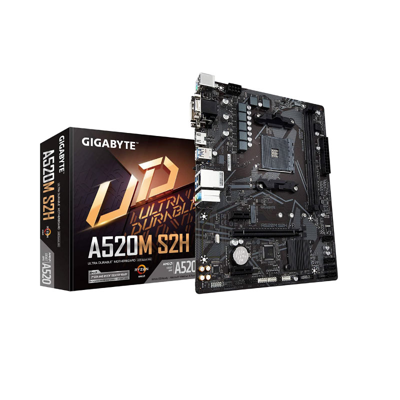 Tarjeta Madre Gigabyte micro ATX A520M S2H, S-AM4, AMD A520, HDMI, 64GB DDR4 para AMD.No es Compatible con Ryzen 5 3400G y Ryzen 3 3200G 
