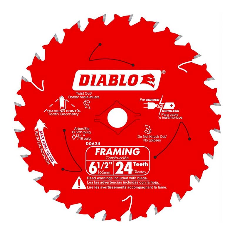 Disco Diablo para Sierra Circular 6-1/2 24 Dientes