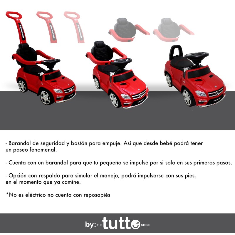 Montable Para Niño Mercedes Benz Gl63amg Convertible Push ROJO