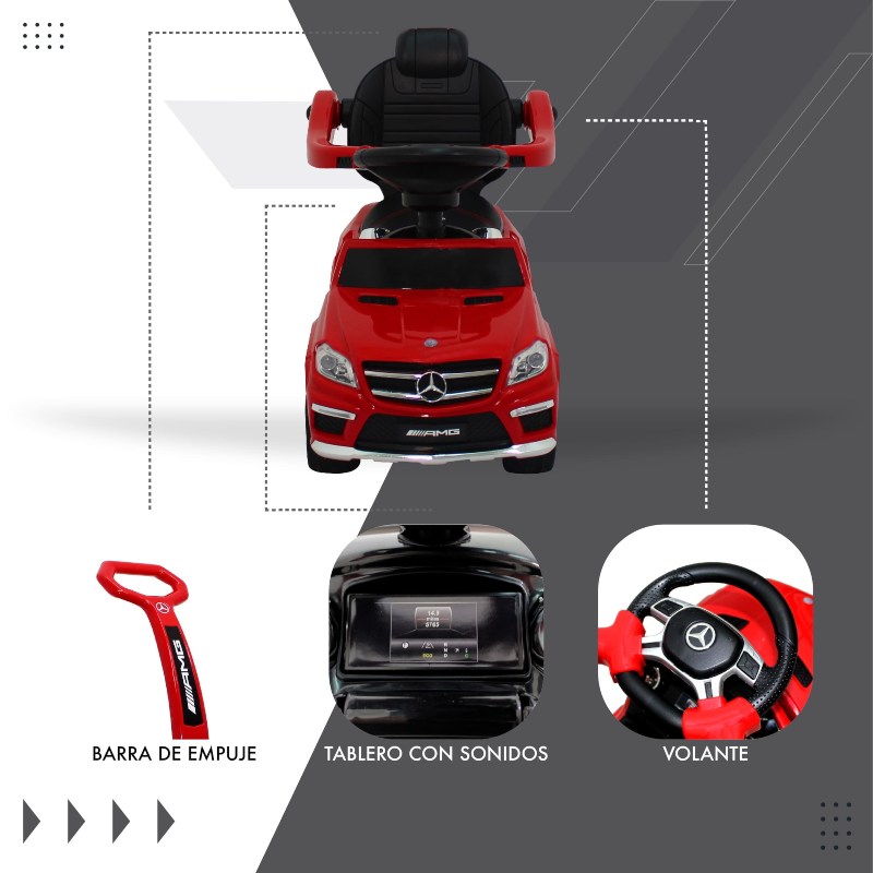 Montable Para Niño Mercedes Benz Gl63amg Convertible Push ROJO