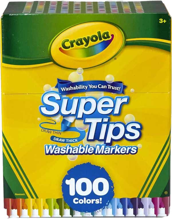 Plumones Crayola Super Tips 100 Marcadores Lavables