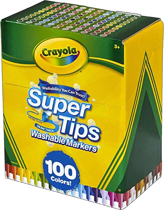 Plumones Crayola Super Tips 100 Marcadores Lavables