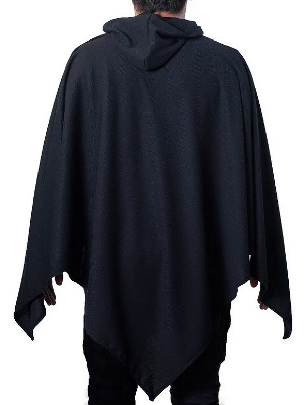 Poncho Con Gorro, Gabán, Capa,( Duo 2 piezas ), Negro, Hombre.