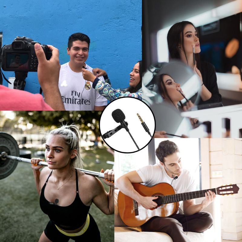 Micrófono para Celular de Solapa Lavalier Android iPhone Compatibilidad Universal