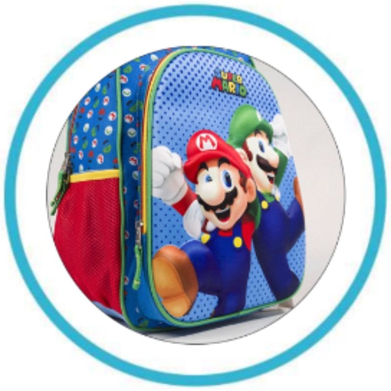 Mochila Grande Chenson Super Mario Bros Mario y Luiyi