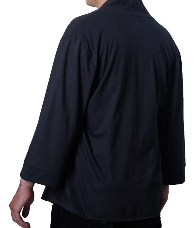 Kimono De Hombre Cardigan,( Combo Kimonos 2 Piezas ) hombre negro manga 3/4