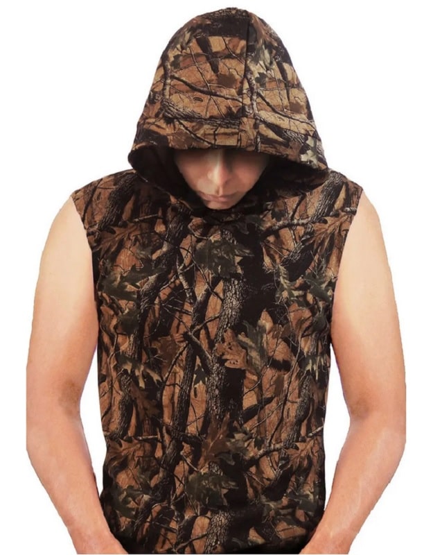 camiseta sin mangas para hombre Con Gorro, playera sin manga hojas