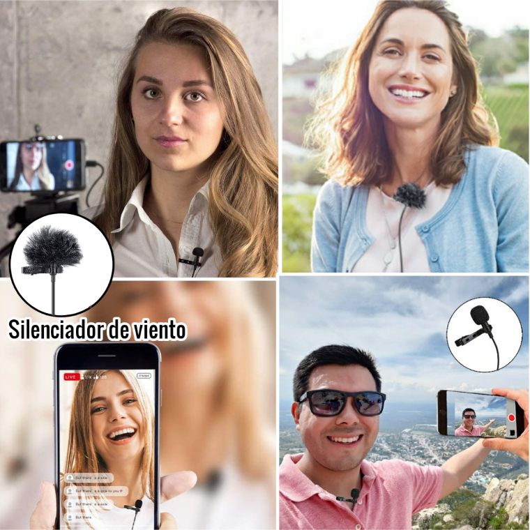 Micrófono para iPhone de Solapa Lavalier tipo Lightning iOS iPad