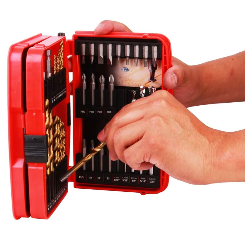 Juego Brocas 52 Pz Perforación Taladro Estuche Mikels