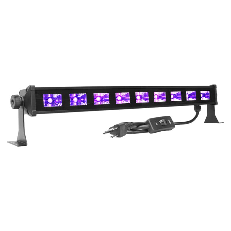 Barra Led 9 X 5 Watts Ultravioleta Uv Efecto Neon UV Chica- UV-95BAR  Dj - Steelpro 