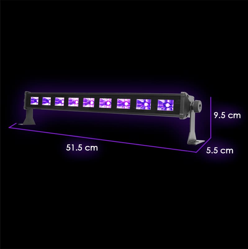 Barra Led 9 X 5 Watts Ultravioleta Uv Efecto Neon UV Chica- UV-95BAR  Dj - Steelpro 