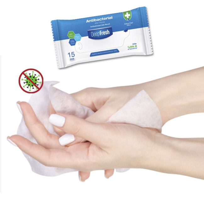 Toallitas Desinfectantes de Bolsillo Deep Fresh Caja de 12 Paquetes con 15 Toallitas C.U.