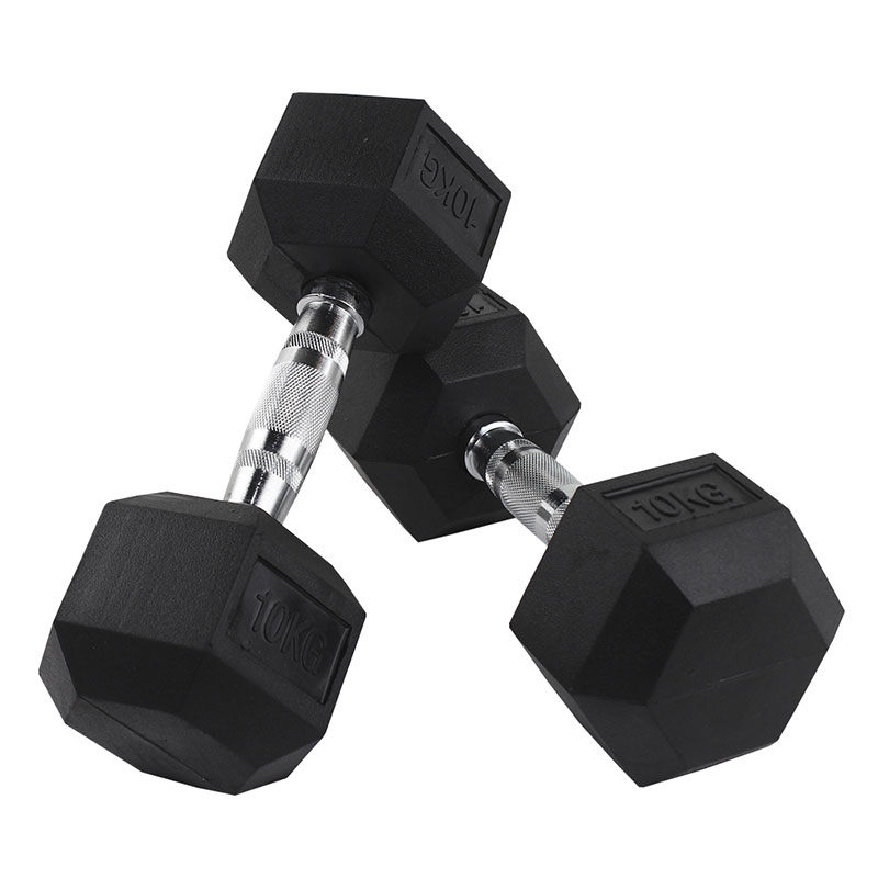 Par De Mancuernas Fire Sports® 10kg Caucho Hexagonal Gym