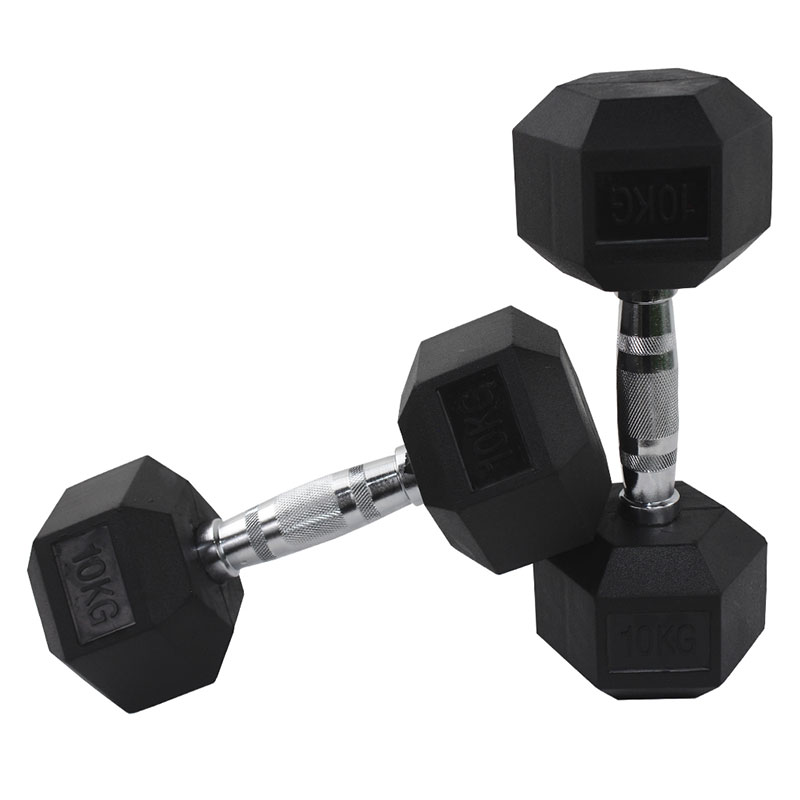 Par De Mancuernas Fire Sports® 10kg Caucho Hexagonal Gym