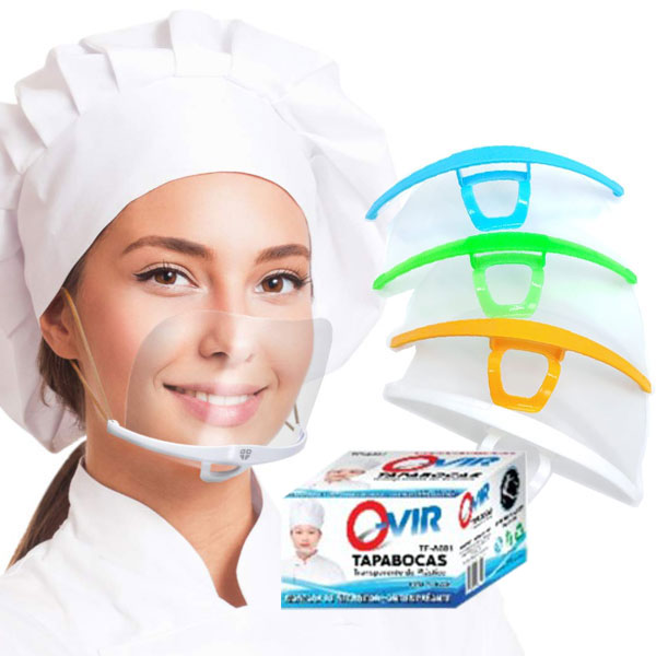 10 Tapabocas Plástico, Caja Con 4 Colores Diferentes