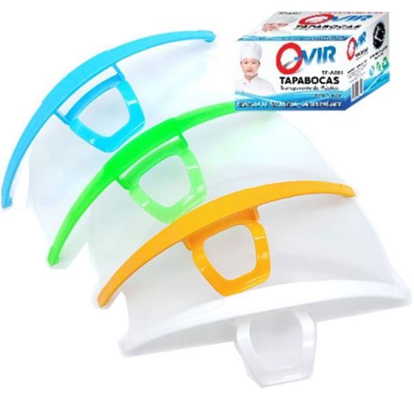 10 Tapabocas Plástico, Caja Con 4 Colores Diferentes