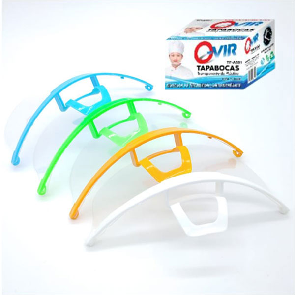 10 Tapabocas Plástico, Caja Con 4 Colores Diferentes