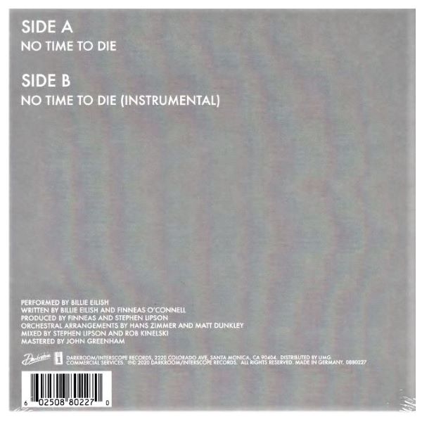 Billie Eilish ~ No time to die 007 (7-inch vinyl) 