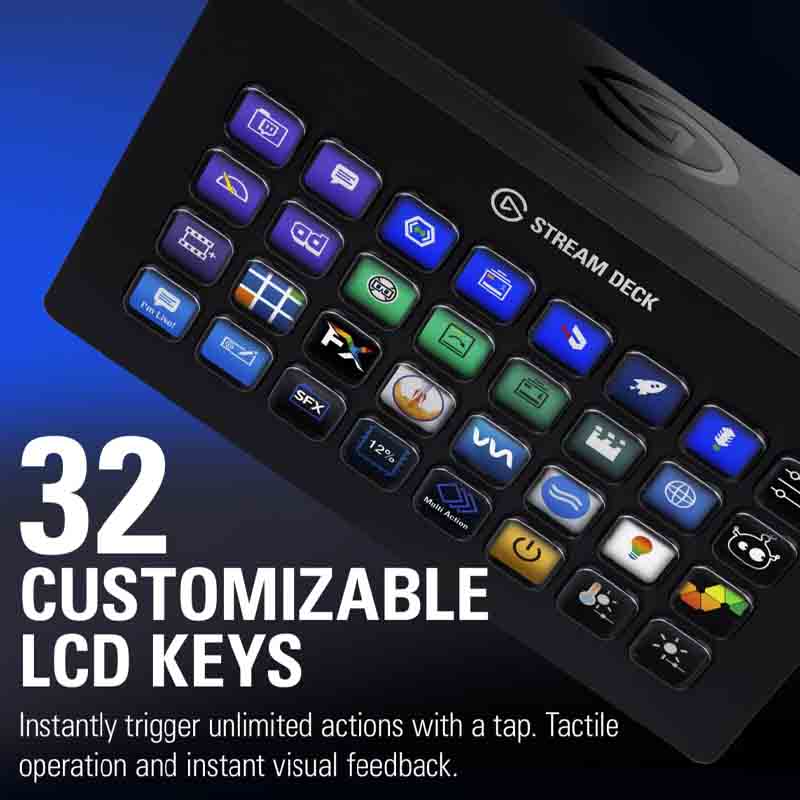 Teclado Elgato Stream Deck XL 32 Teclas Lcd Personalizables 10GAT9901