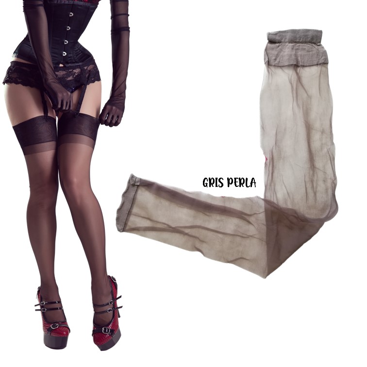 MEDIA NYLON SEXY OPACA SIN LIGA PARA LIGUERO TRASLUCIDA LISA LOLITA FETICH SENSUAL EROTICA 