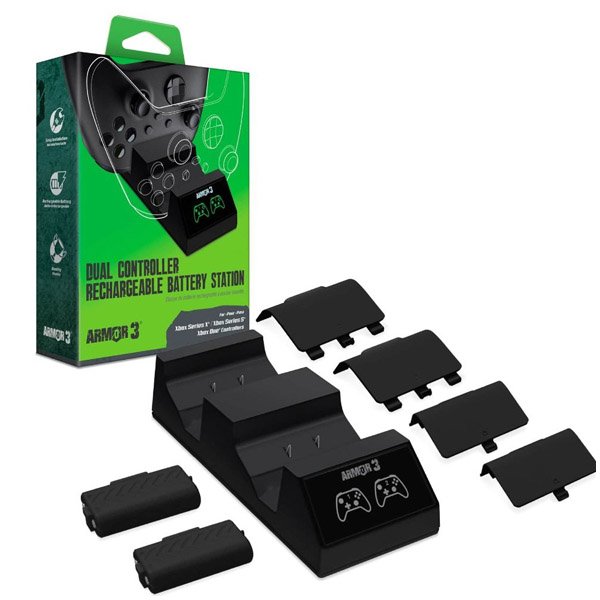 Estación de batería recargable de controlador dual NEGRA For Xbox Series® X / Xbox Series® S / Xbox One®