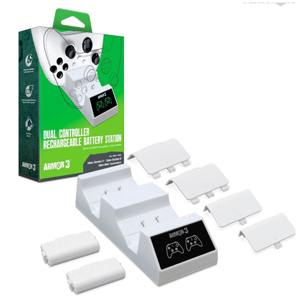 Estación de batería recargable de controlador dual BLANCA For Xbox Series® X / Xbox Series® S / Xbox One®