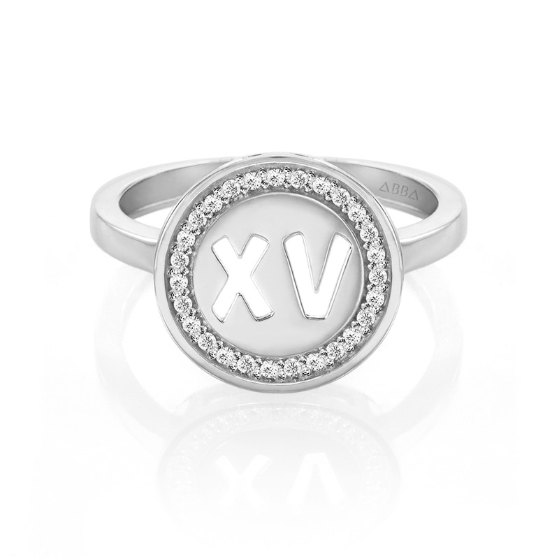 ANILLO CÍRCULO XV AÑOS ORO 14K ABBA KOYAS