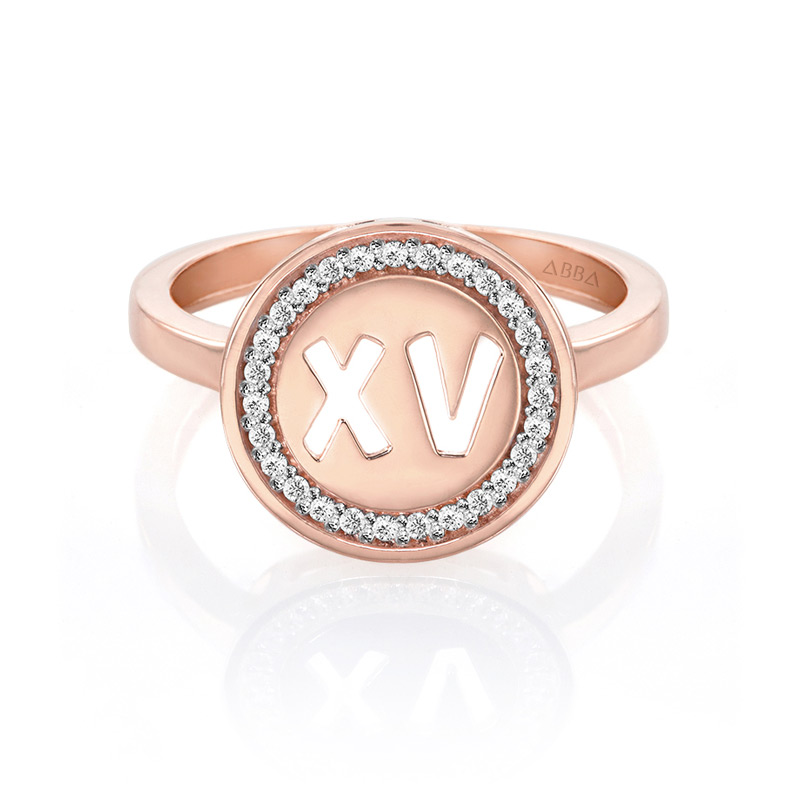 ANILLO CÍRCULO XV AÑOS ORO 14K ABBA KOYAS