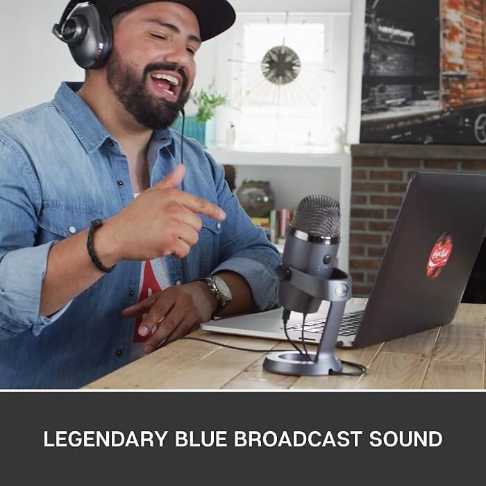 Micrófono Profesional Blue Yeti Nano Gris USB Premium Doble Patrón Blue Vo!ce 988-000088